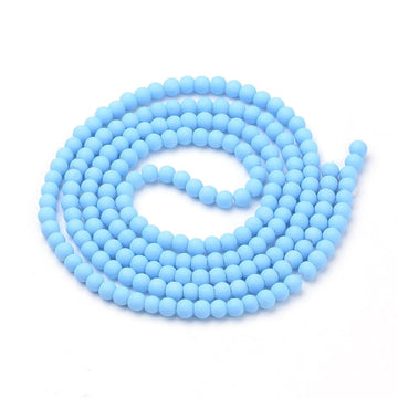 BD230 - 40 Beads - 10mm Periwinkle Blue Rubberized Glass Round Beads - 15.7" strand - Approx 40 beads per strand - Hole Size: 1.3mm