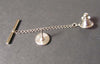 TC037B - 8 Sets - Silver Tone Tie Tacks (Spring Loaded Clutch and Chain)