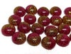 CA691 - 10 pcs Druzy Resin Embellishment Cabochons - 12mm - Glitter Style - Fuchsia Pink with Gold - Bi-Color