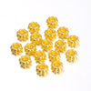 BD693 - 50 pcs Golden Corrugated Striped METAL Rondelle Spacer Beads - 12mm - Large Hole: 5.5mm - Fits European Cords and Paracord!