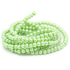 BD105 - 4mm Pastel Green Apple Lime Glass Pearl Imitation Round Beads - 32 1/4 inch strand - Approx. 220 beads per strand - Hole Size: 1mm