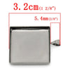 P492 - 10 pcs. Gunmetal Pendant Square Posts Frame Settings Bezels Cabochons Tags Trays - 25mm Glue Pad Setting (1 inch) - 32mm x 26mm
