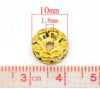 BD247 - 10pcs. Gold Plated Clear Rhinestone Rondelle Spacer Beads - 10mm x 3.8mm