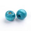 BD165 - 200 pcs Blue Wooden Wood Round Spacer Beads - 8mm (0.32") - Hole Size: 3mm