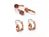 E472B - 100 pcs. Rose Gold Plated Earring Clips Settings Lever Back Bezels Cabochons - 7mm Glue Pad Setting