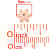 BD296 - 100 pcs Rose Gold Plated Snowflake Daisy Spacer Beads- 8mm - Hole Size: 1mm