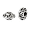 BD353 - 100 pcs Antique Silver Filigree Carved Bicone Spacer Beads- 6mm x 4mm - Hole Size: 1.1mm