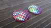 CA467 - 5 pcs Mermaid Fish Scales Resin Carved Embellishment Cabochons Pink Red Multicolor - 25mm (1 in)