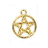 P786A - 10 pcs. Gold Plated Pentagram Charms Pendants - 20mm X 17mm - Hole Size: 2.2mm