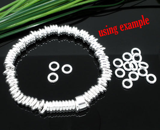 J276 - 100 pcs Silver Plated Soldered Closed Jump Rings - 8mm - 14 Gauge (1.6mm Thick)