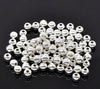 BD403 - 100 pcs Silver Plated Alloy Smooth Ball Spacer Beads- 6mm - Hole Size: 1.8mm