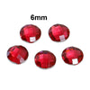 CA016 - 10 pcs Resin Embellishment Cabochons Red - 6mm - Faceted Design