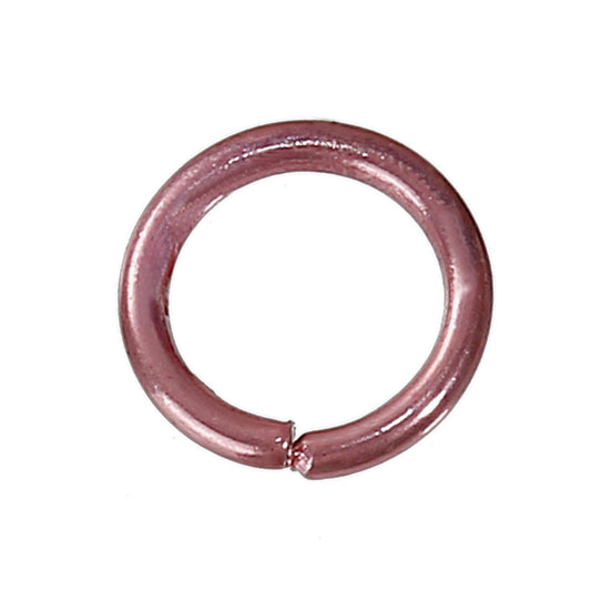 J085 - 100 pcs Pink Open Jump Rings 6mm - 18 Gauge - High Quality (1mm Thick