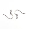 E375 - 200 pcs (100 pairs) Gunmetal with Flat Earring Hooks - 19mm x 18mm - Hole Size: 2mm - 0.7mm Thick (21 Gauge)