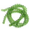 BD008 - 8mm Green Frosted Glass Round Beads - 12 3/8" strand (31.5cm) - Approx 40-42 beads per strand - Hole Size: 1mm