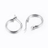 E400 - 20 pcs (10 pairs) Silver Tone Earring Hoops - 15mm (0.59 inch)