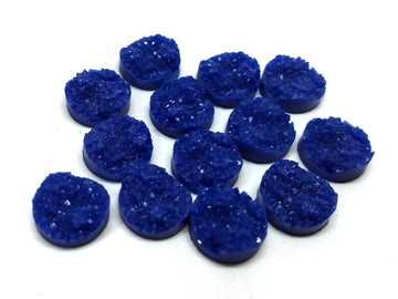 CA192 - 10 pcs Druzy Resin Embellishment Cabochons Royal Denim Blue - 12mm (1/2 in)