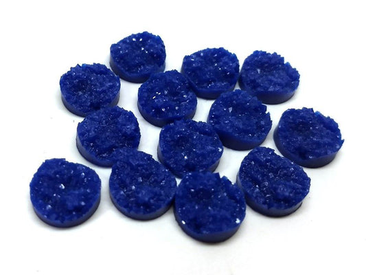 CA192 - 10 pcs Druzy Resin Embellishment Cabochons Royal Denim Blue - 12mm (1/2 in)