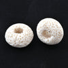 BD661 - 10 pcs White Cream Lava Rondelle Spacer Beads - 15mm - Large Hole - Hole Size: 5mm - Fits Paracord and European Cords!