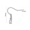 E800 - 100 pcs. 304 Stainless Steel Silver Tone French Earring Hooks with Spring and Ball - 22mm - 3mm Ball - 21 Gauge (0.7mm Thick)