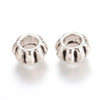 BD694 - 50 pcs Antique Silver Corrugated Striped METAL Rondelle Spacer Beads - 12mm - Large Hole: 5.5mm - Fits European Cords and Paracord!