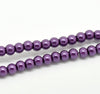 BD106 - 8mm Purple Glass Pearl Imitation Round Beads - 32 inch strand