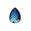 CA814 - 10 pcs Mermaid Fish Scales Resin Carved Embellishment Cabochons Red Multicolor - 25x18mm - 25mm x 18mm - Teardrop