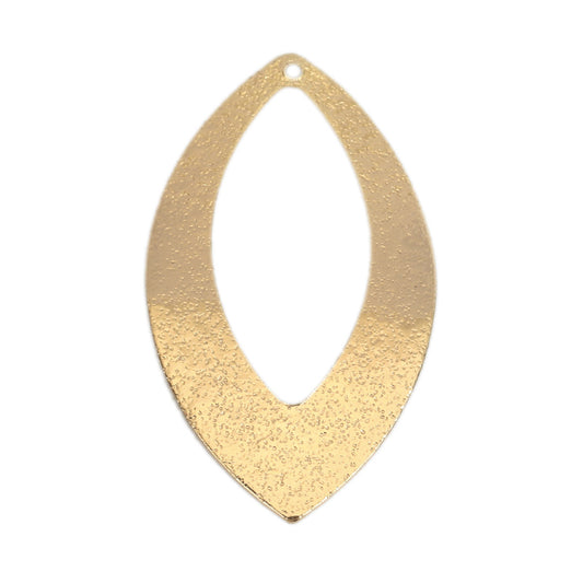 P2004 - 10 pcs. Gold Plated Leaf Metal Pendants Dangle Charms Pendants - 42mm x 25mm (1.65" x 1") - Great for Statement Earrings &amp; Dangles!