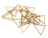 P023 - 10 pcs Stainless Steel Golden Triangle Metal Dangle Charms Pendants - 23mm x 20mm - 0.91" - Great for Making Fringe Earrings and Dangles!