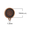 E447 - 10 pcs. Antique Copper Earring Posts Studs Settings Bezels Cabochons Tacks with Loop - 14mm Glue Pad Setting