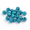 BD165 - 200 pcs Blue Wooden Wood Round Spacer Beads - 8mm (0.32") - Hole Size: 3mm