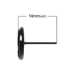 E534B - 30 pcs. Black Earring Posts Studs Settings Bezels Cabochons Tacks- 10mm Glue Pad Setting