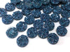 CA763 - 10 pcs Druzy Resin Embellishment Cabochons Peacock Blue - 12mm