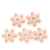BD296 - 100 pcs Rose Gold Plated Snowflake Daisy Spacer Beads- 8mm - Hole Size: 1mm