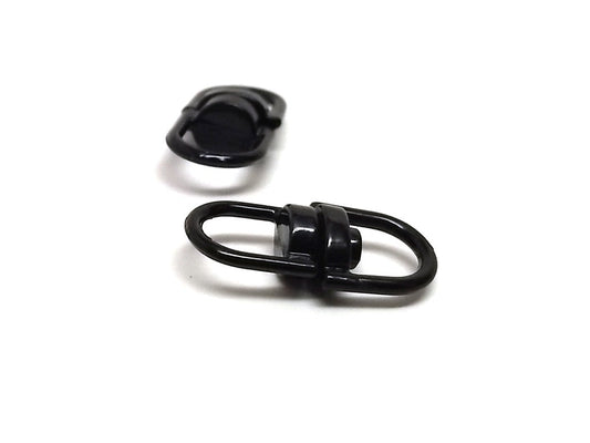 BA028 - 20 pcs. Black Plated Oval Swivel Connectors Clasps for Key Rings Key Chains - 19mm x 9mm