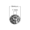 BD353 - 100 pcs Antique Silver Filigree Carved Bicone Spacer Beads- 6mm x 4mm - Hole Size: 1.1mm