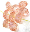 BD404 - 70 pcs. Salmon Pink Crystal Quartz Faceted Rondelle Beads - 8mm