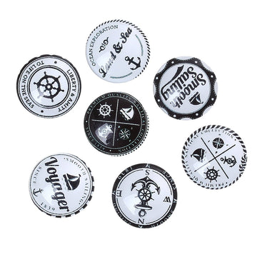 CA514 - 30 pcs Circle Sailing Assortment Glass Round Dome Seals Tiles Cabochons - 20mm (3/4")