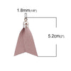 P452 - 10 pcs. Light Brown Faux Leather Tassel Dangle Charms Pendants - Golden - 5.2cm (2.05") x 3.3cm (1.3") - Great for Light Earrings &amp; Dangles!
