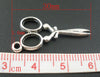 P205 - 10pcs. Antique Silver Scissor Scissors Charm Charms Pendants - 30mm X 14mm