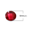 CA016 - 10 pcs Resin Embellishment Cabochons Red - 6mm - Faceted Design