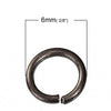 J086 - 100 pcs Brown Open Jump Rings 6mm - 18 Gauge - High Quality (1mm Thick