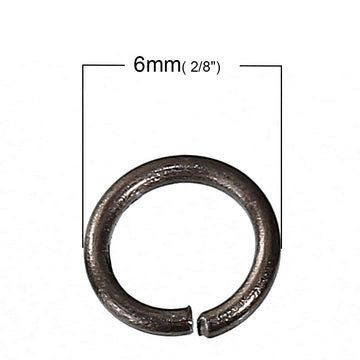 J086 - 100 pcs Brown Open Jump Rings 6mm - 18 Gauge - High Quality (1mm Thick