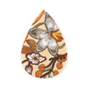 P229 - 10 pcs. Beige, Brown, Orange Floral Embroidered Faux Leather Dangle Charms Pendants - Teardrop - 56mm (2.2") - Double Sided