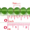 BD008 - 8mm Green Frosted Glass Round Beads - 12 3/8" strand (31.5cm) - Approx 40-42 beads per strand - Hole Size: 1mm