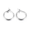 E400 - 20 pcs (10 pairs) Silver Tone Earring Hoops - 15mm (0.59 inch)