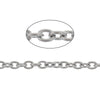 N166 - 2M (6.56ft) - 304 Stainless Steel Silver Tone Cable Chain - 4mm x 3mm Soldered Links - 0.8mm (20 Gauge) - Hypoallergenic! Tarnish Resistant