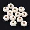 BD661 - 10 pcs White Cream Lava Rondelle Spacer Beads - 15mm - Large Hole - Hole Size: 5mm - Fits Paracord and European Cords!