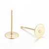 E767 - 20 pcs. (10 pairs) 304 Stainless Steel Golden Earring Posts/Bases/Studs/Settings with Rubber Backs - 12mm x 10mm - 10mm Glue Pad