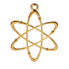 P493A - 5 pcs. Gold Plated Chemistry Science Atom Charms Pendants - 33mm X 26mm - 1.3 in x 1 in